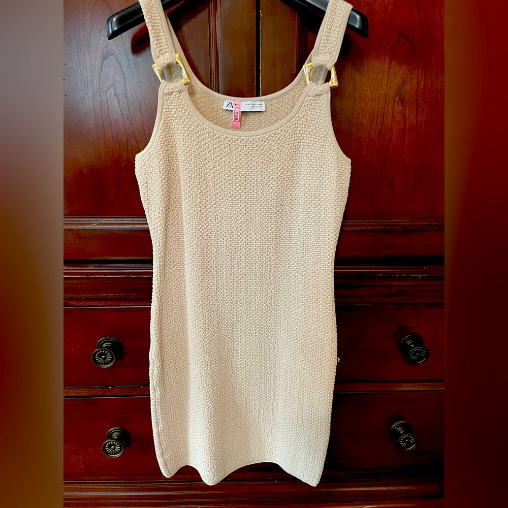 Zara Cream Knit Sleeveless Dress